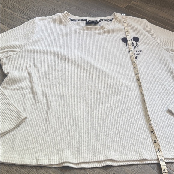 Primark | Disney Mickey Mouse Oversized Off White Ribbed Long Sleeve Size XL - Picture 7 of 11